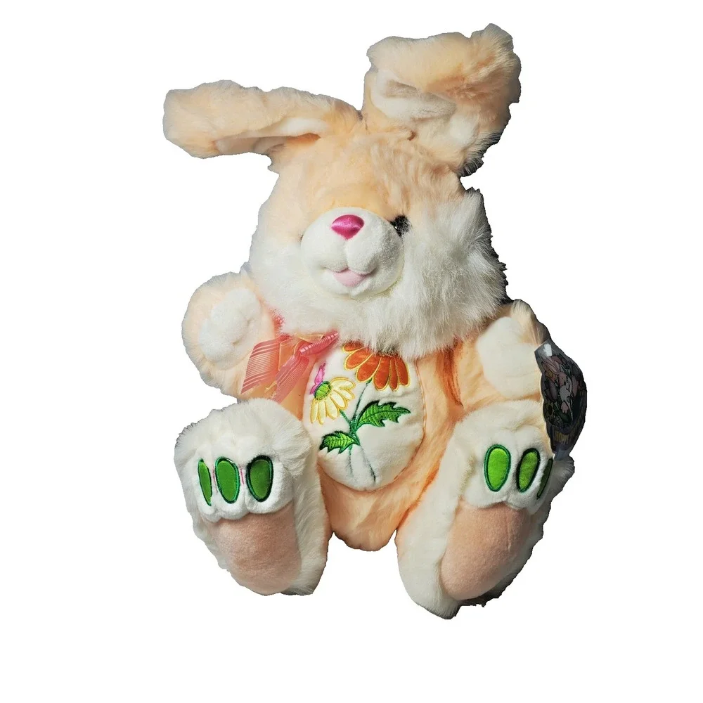 Dan Dee Bunny‎ Rabbit Plush Hoppy Hopster Easter Pink Flowers TB Trading Co RARE